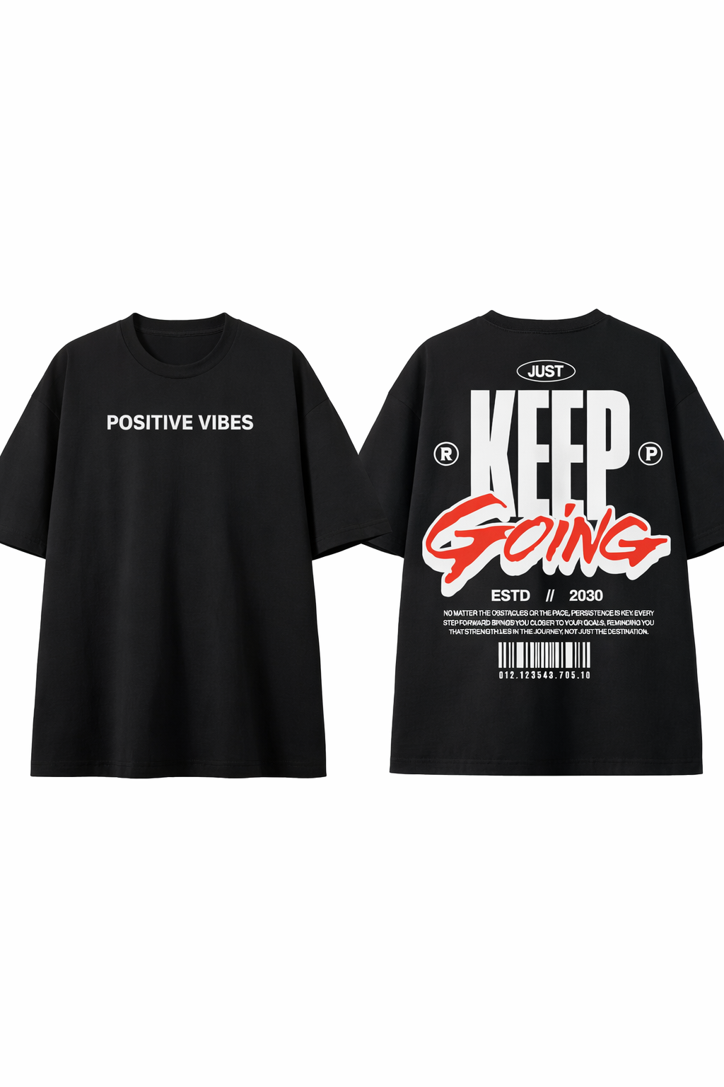 GROW® “Just Keep Going” Oversized T-Shirt – Black Edition