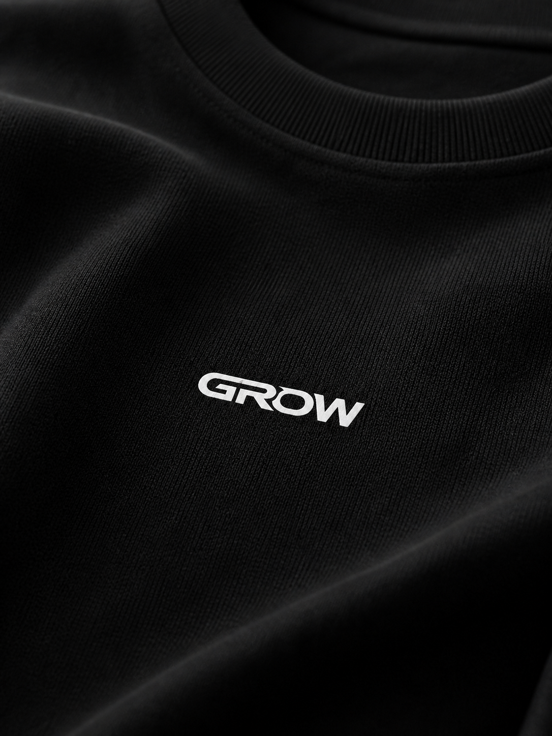 GROW Premium Oversized Black Tee