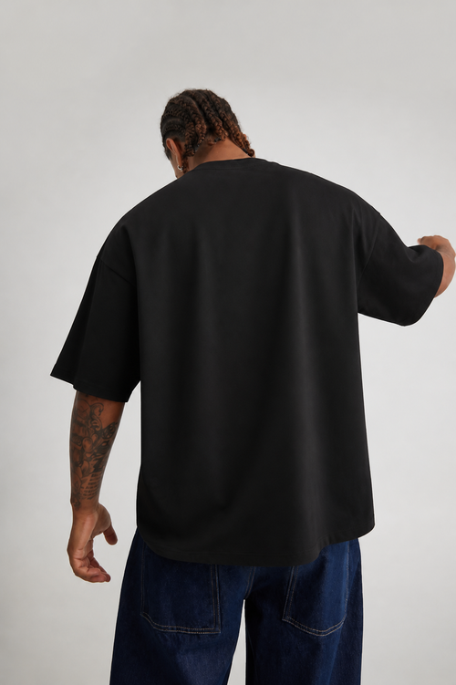 GROW Premium Oversized Black Tee